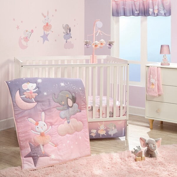 Bedtime Originals Tiny Dancer Ballet Animals & Stars Wall Decals- Elephant/Bunny