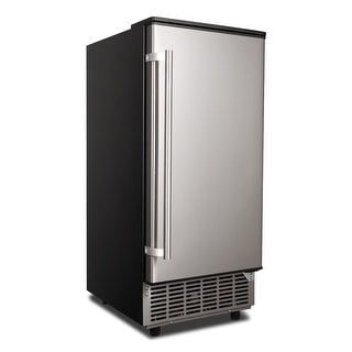 JEREMY CASS 15 in. W Freestanding Commercial Ice Maker Machine in Stainless Steel for Restaurants, Bars, Homes, 80 Lbs /24h