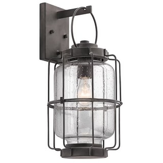 Montview 14"H 1-Light Outdoor Wall Light Lantern by Kichler Weathered Zinc Finish - 14 in