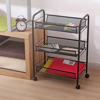 3-layer multifunctional storage trolley with hook