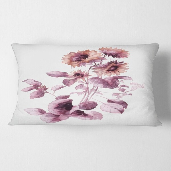 Designart 'Purple Wildflowers III' Traditional Printed Throw Pillow