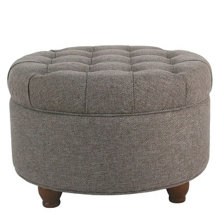 Copper Grove Lamentin Tufted Large Round Storage Ottoman
