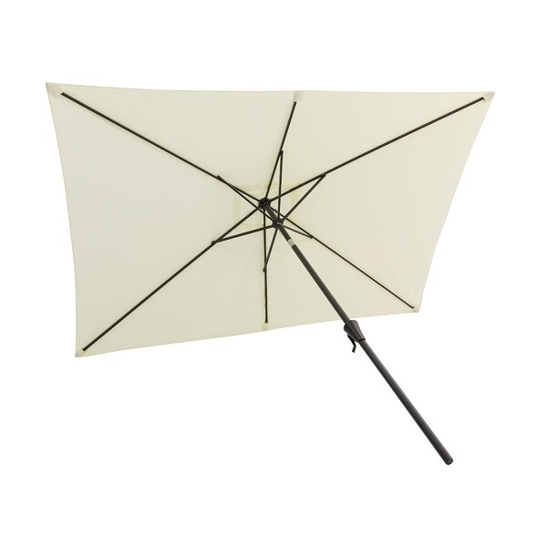 FLAME&SHADE 6.5 x 10 ft Rectangle Market Patio Umbrella with Tilt