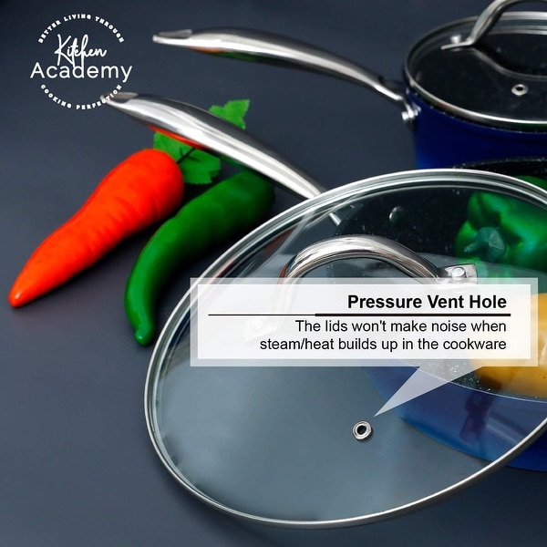 Kitchen Academy 15-piece Nonstick Granite-coated Cookware Set