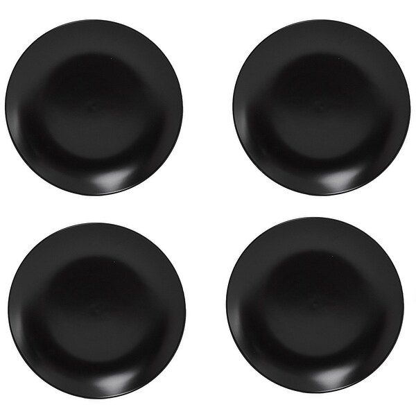 Euro Essential Black Semi-Matte 12 Piece Stoneware Dinnerware Set
