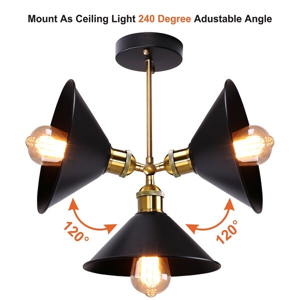 Black Wall Sconce Light Metal Vintage Industrial Wall Lamps Light-2 Pack - N/A