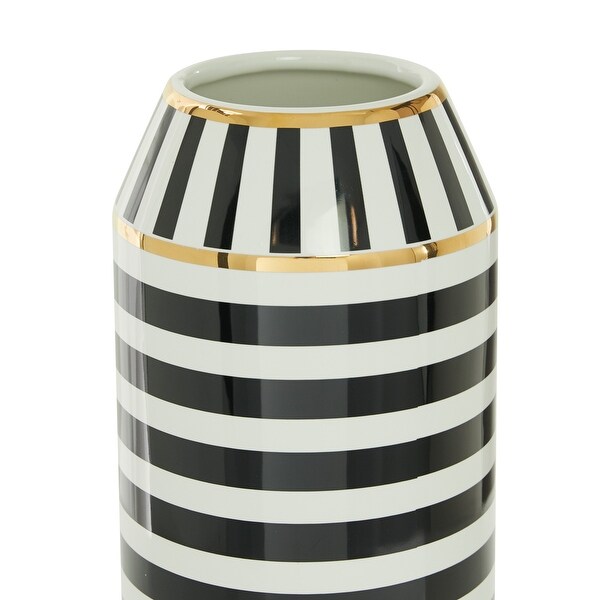 Black Ceramic Modern Vase 16 x 6 x 6 - 6 x 6 x 16
