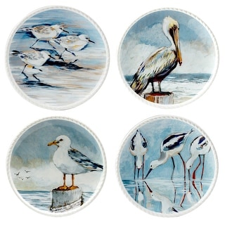 Certified International Shorebirds 8.5" Salad/Dessert Plates, Set of 4 - 8.5" x 8.5"