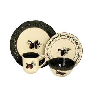 HiEnd Accents 16-Piece Pine Cone Dinnerware Set