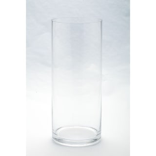 14" Cylindrical Hand Blown Glass Vase