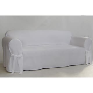 Classic Slipcovers White Twill Sofa Slipcover