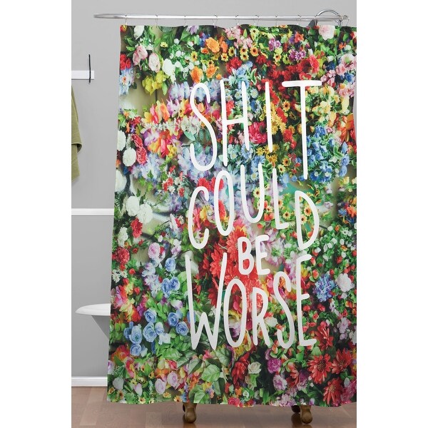 Sh*t Could Be Worse Floral Typography Shower Curtain