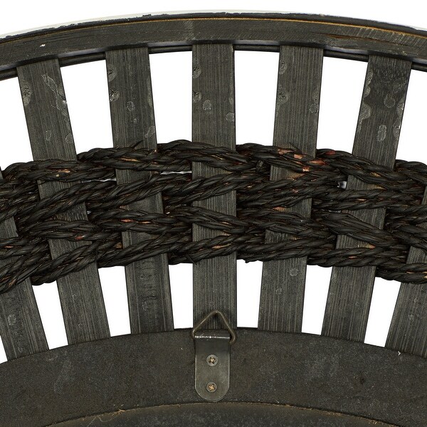 Brown Wood Contemporary Wall Mirror 36 x 36 x 1 - 36 x 1 x 36