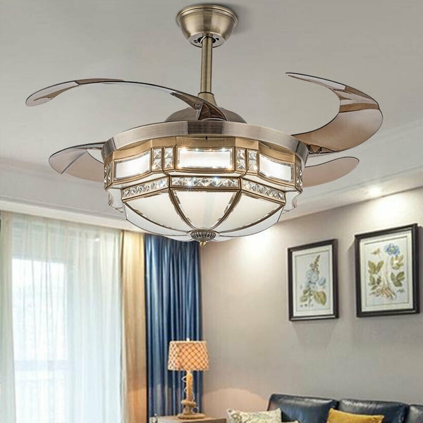 42'' Tiffany Style Classic Ceiling Fan Light with Remote - 42 Inches