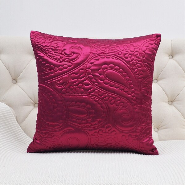 Home Soft Things Satin Quilted Paisley Pillow Shell Set