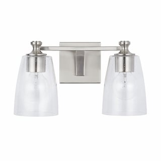 Myles 2-light Bath/ Vanity Fixture w/ Clear Seeded Glass