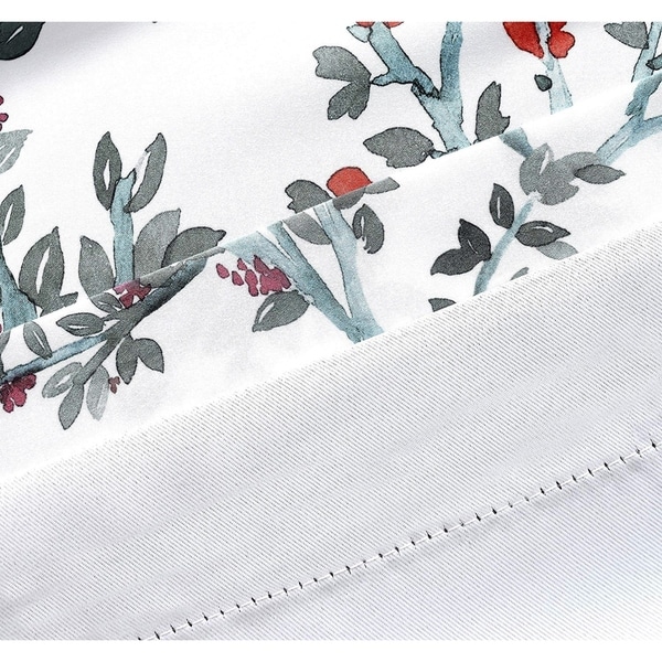 DriftAway Jasmine Watercolor Flower/Floral/Branch Botanical Lined Thermal Insulated Energy Saving Window Curtain Valance