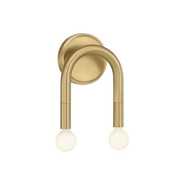Trade Winds Darcy 2-Light Wall Sconce in Natural Brass