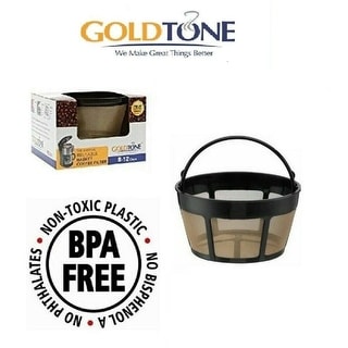 GoldTone Reusable 8-12 Cup Basket Filter Replacement Fits ALL Hamilton Beach Coffee Machines and Brewers, BPA Free (1 Pack)