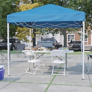 8' x 8' Pop Up Canopy, Folding Table and 4 Folding Chairs Bundle