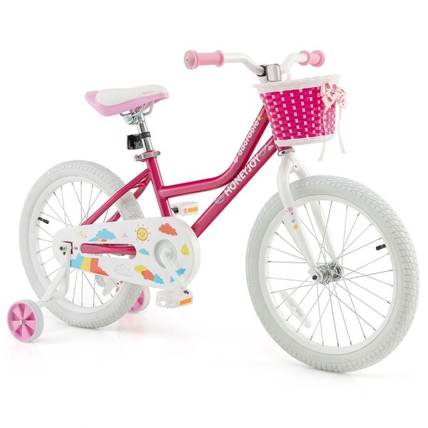 Gymax Kids Bicycle 18'' Toddler & Kids Bike w/Training Wheels for 6-8 - 48.8'' x 21.4'' x 28.5'' - 31.6''