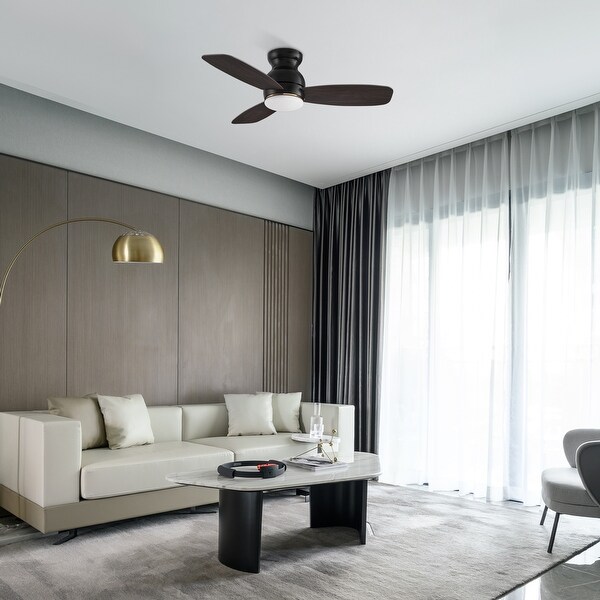 Quest 44-inch Indoor/Outdoor Smart Ceiling Fan, Dimmable LED Light Kit & Remote, Works with Alexa/Google Home/Siri