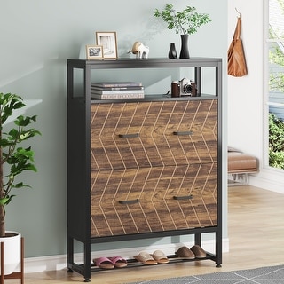 Flip Drawer Shoe Cabinet, Flip Down Shoe Storage Cabinet