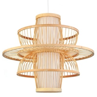 Nulty Bohemian Handmade Cage 1-Light Rattan Bamboo Pendant