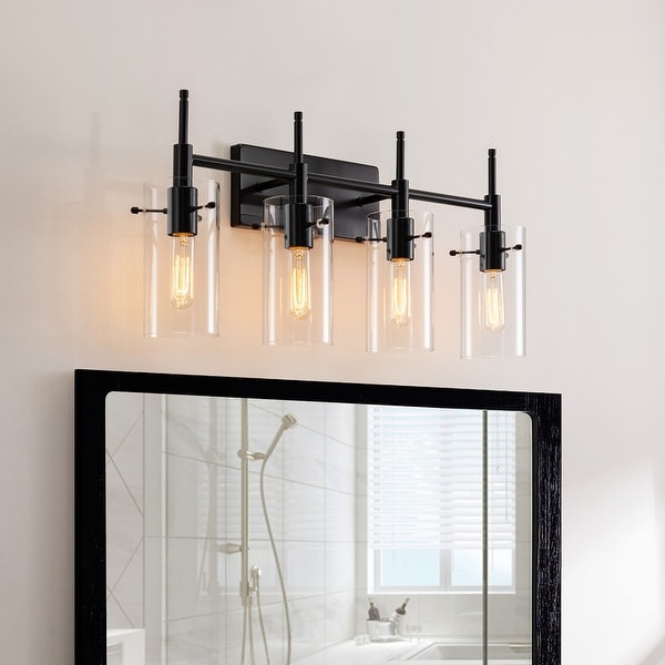 KAWOTI 4-Light Cylindrical Bathroom Vanity Light