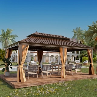 12' X 20' Permanent Hardtop Gazebo, Outdoor Patio Gazebo