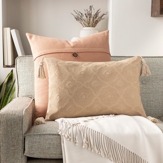 Akilah Embroidered Tassel 13x20-inch Throw Pillow