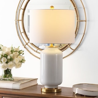 SAFAVIEH Lighting 26-inch Amaia Glass Table Lamp - 14" x 14" x 26"