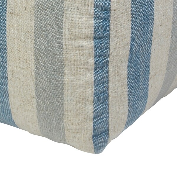 Liza Stripe Square Pouf Indoor Ottoman