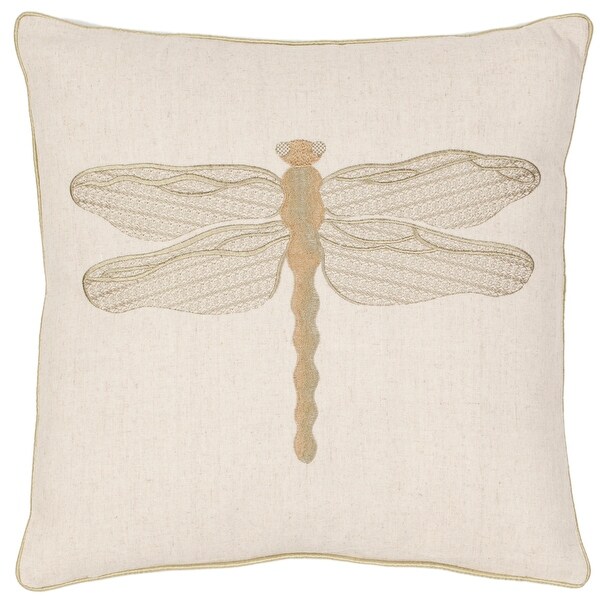 SAFAVIEH Dragonfly 18-inch Cream/ Green Decorative Pillows (Set of 2)