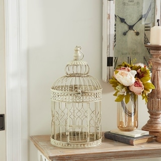 Cream Iron Vintage Birdcage (Set of 2)