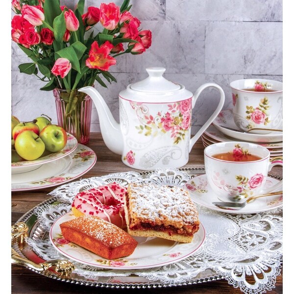 STP Goods Rose Garden Bone China Tea Set of 5 for 2