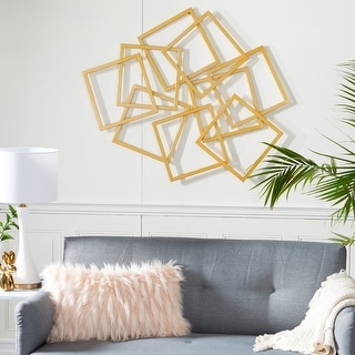 Gold Metal Contemporary Wall Decor Abstract 37 x 45 x 2