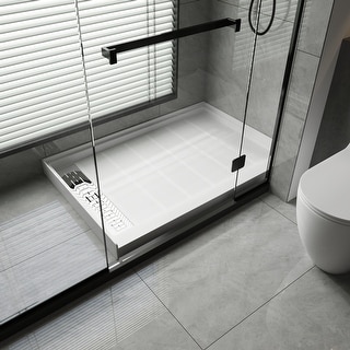 Beingnext 48"X32" Shower Base, Slip Resistant, Rectangle Acrylic Shower Pan In White