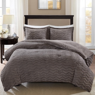 Madison Park Kaplan Plushed Long Fur Down Alternative Comforter 3-Piece Set