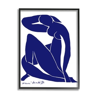 Stupell Minimal Abstract Purple Nude Woman Matisse Artist Framed Wall Art