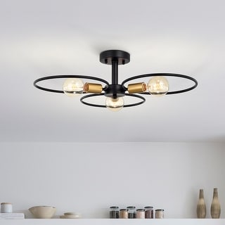 Lucina Semi Flush Mount Ceiling Light Matte Black Finish 3-Light - N/A