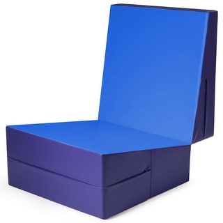 Folding Incline Tumbling Wedge Gymnastics Exercise Mat - Blue - 59" x 30" x 14"(L x W x H)