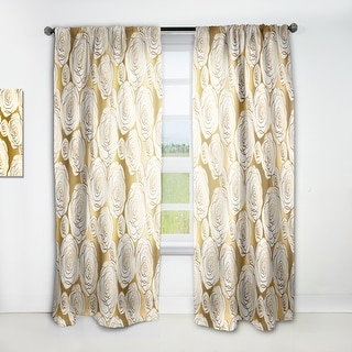 Designart 'Golden Floral III' Mid-CenturyCurtain Single Panel