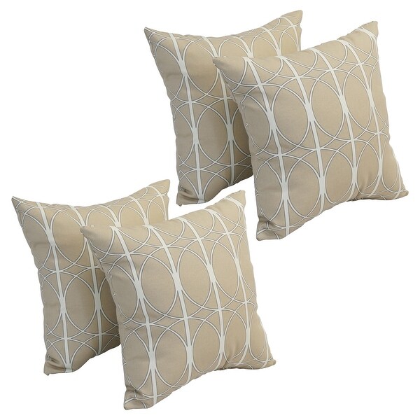 Blazing Needles 17-inch Square Polyester Outdoor Throw Pillows (Set of 4)