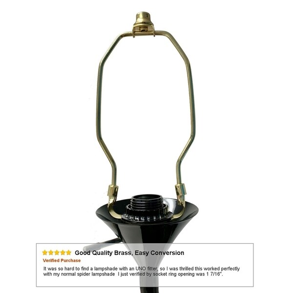 Slip Uno Adapter Converts your 11" high Lampshade to fit on Slip Uno Lamp Base (1 7/16" opening) - 8"h