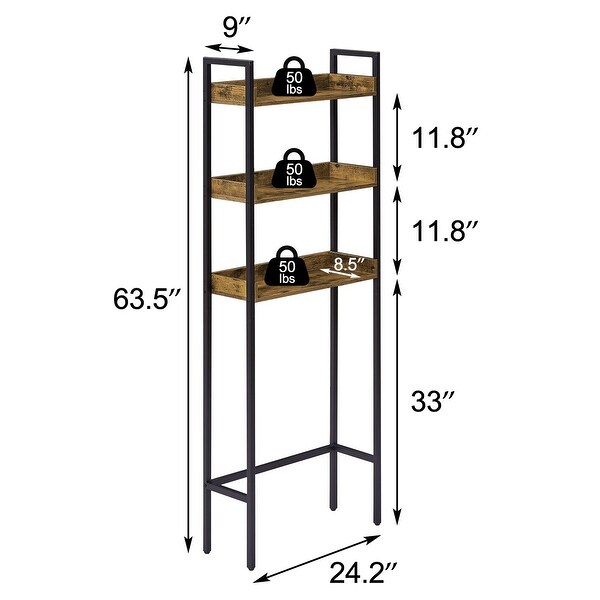 Javlergo Over the Toilet Storage Rack, 3-Tier Bathroom Organizer Shelf