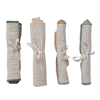 Cotton Double Cloth Burp Cloths with Embroidered Edge - 24.0"L x 10.0"W x 0.3"H