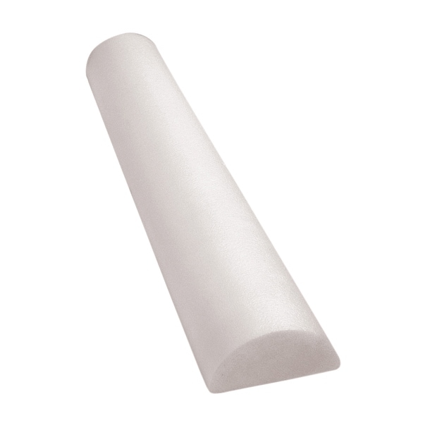 CanDo Foam Roller - Full-Skin - White PE foam - 6" x 12" - Half-Round