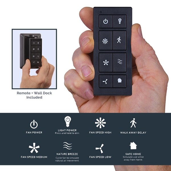 The Gray Barn Hodeken Farmhouse 52-inch Aged Bronze LED Ceiling Fan in Cage Industrial 3-light in 3 Speed Remote