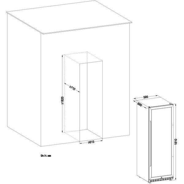 Lanbo Dual Zone Compressor Wine Cooler, 160 Bottles
